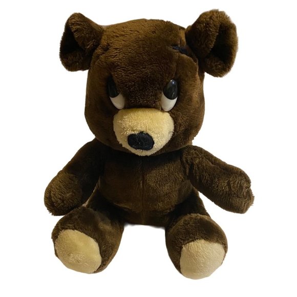Vintage 1975 R. Dakin Dark Brown Teddy Bear Plush Stuffed Animal Toy 14" Sitting - Picture 1 of 4